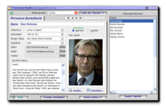 Personen-Karteikarte mit eingeblendetem Suchergebnis